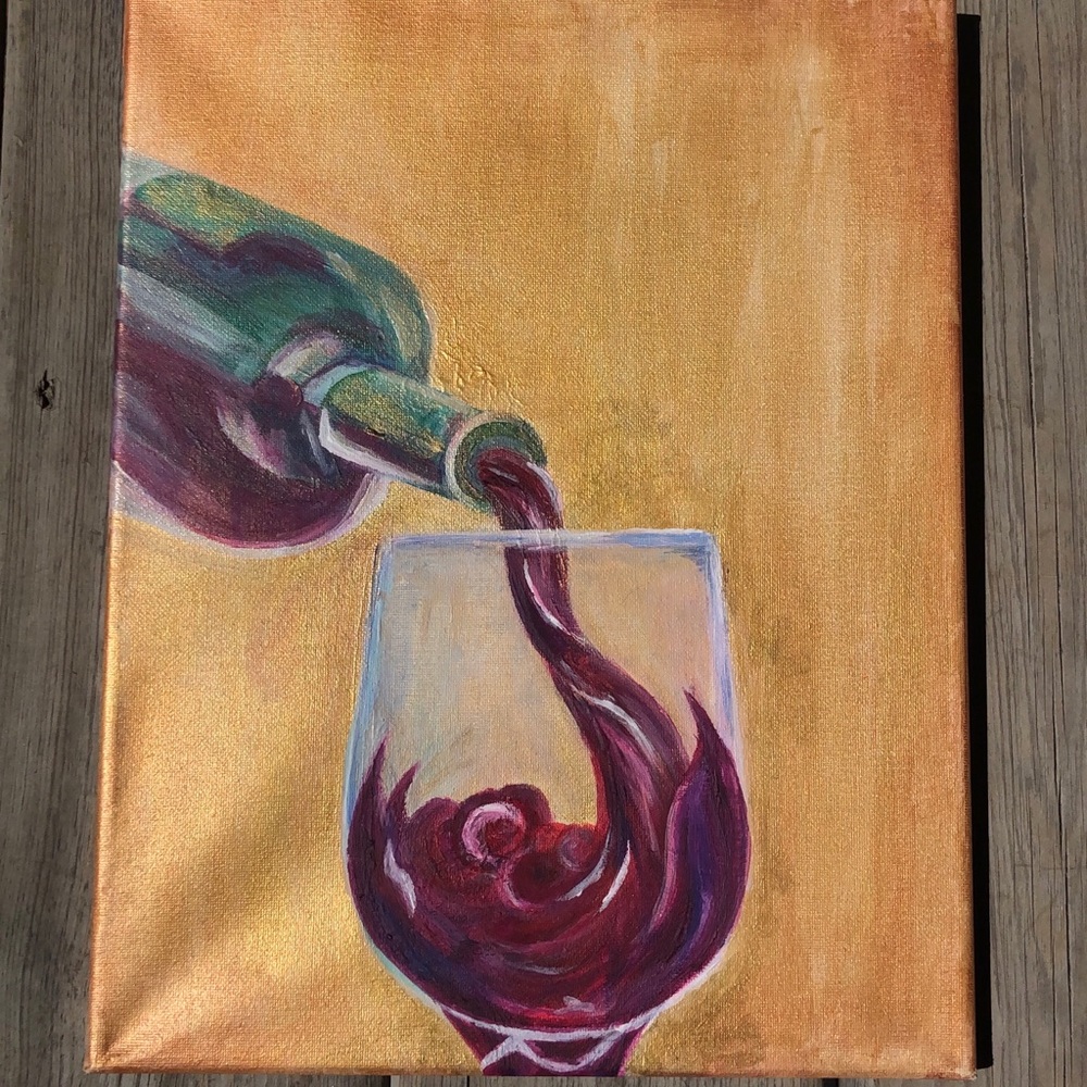 Acrylic wine painting
